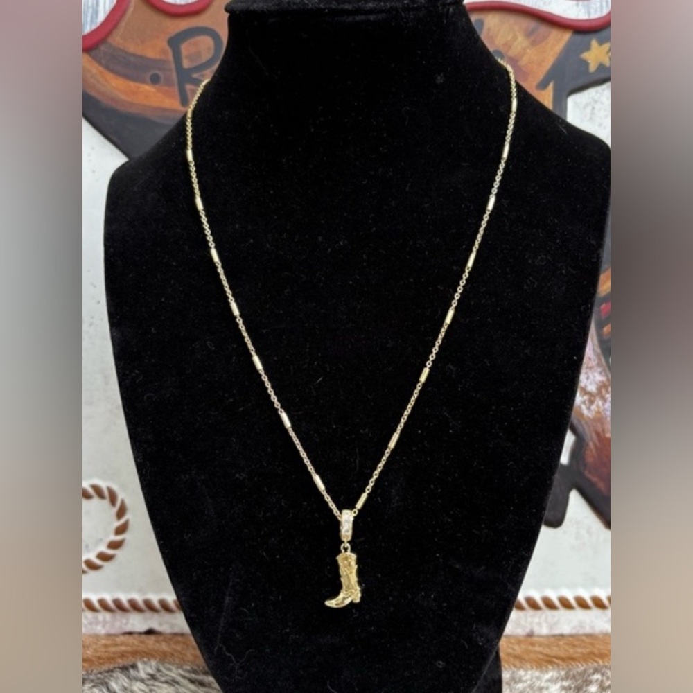 Rhinestone Cowgirl Boot Necklace